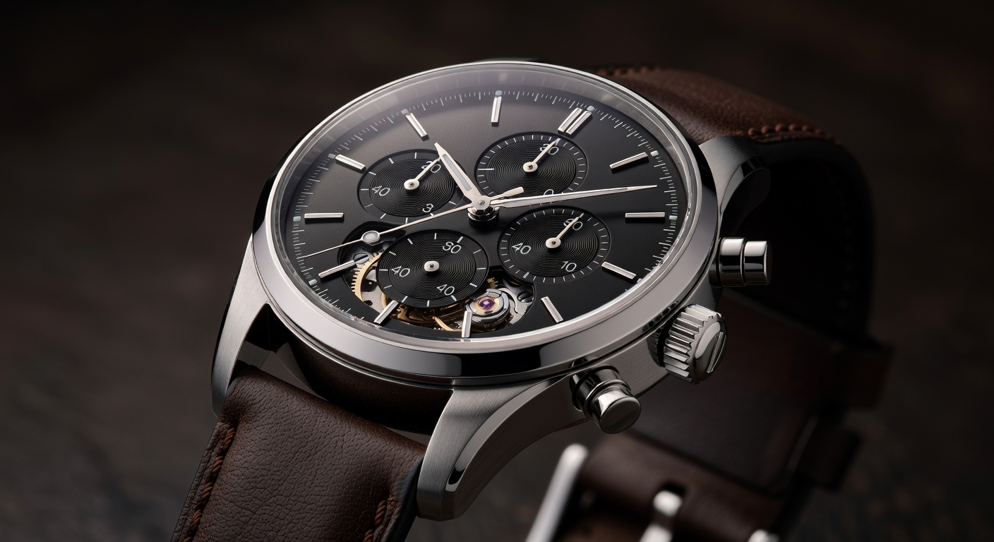 Chronograph Precision Luxury Watch Close Up