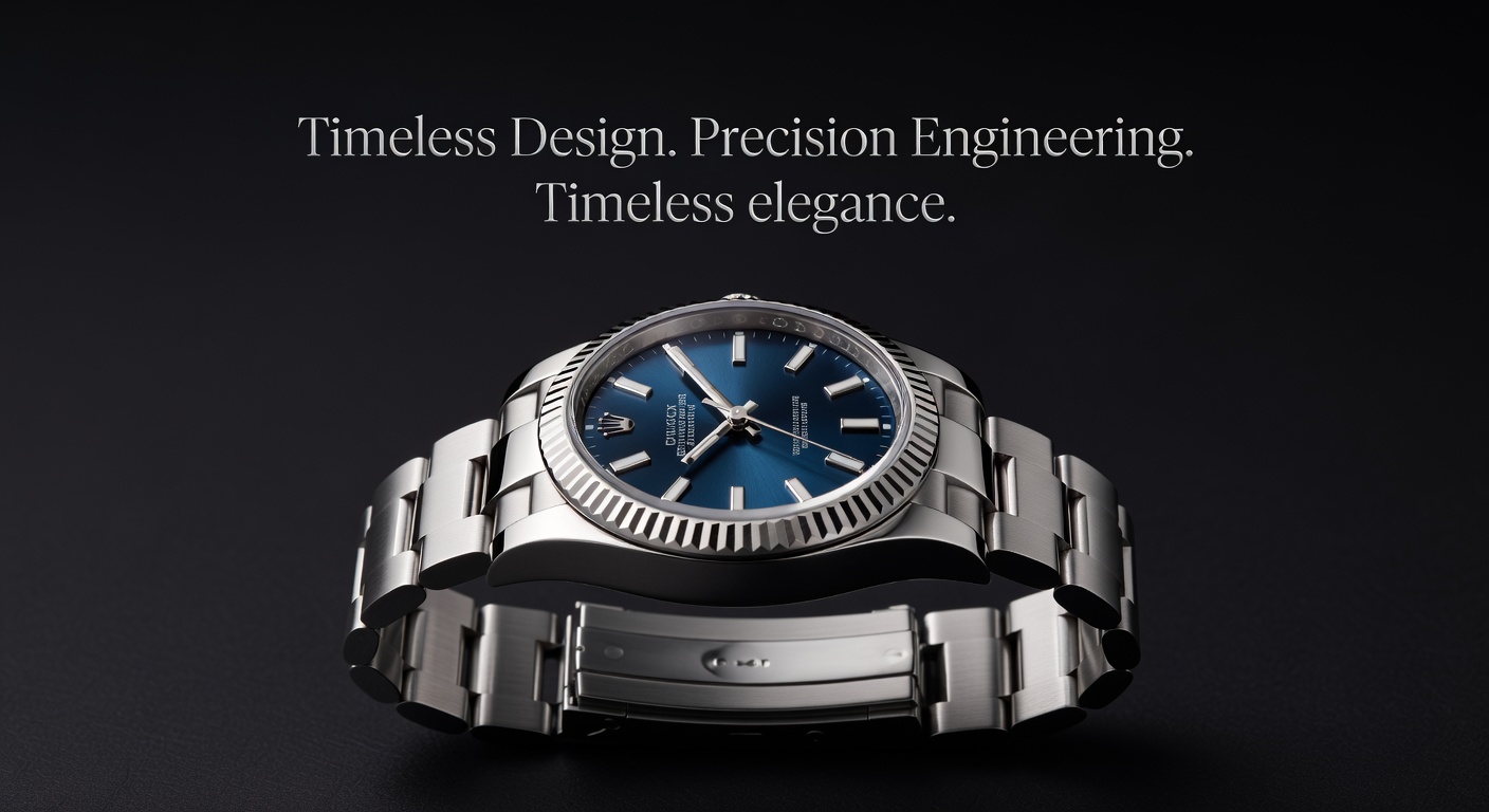 Premium Rolex style luxury watch on dark background